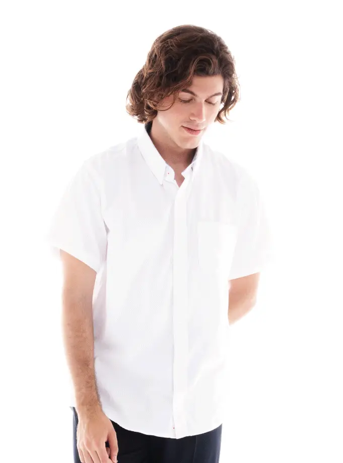 6000C Camisa de Gabardina Manga Corta para Caballero