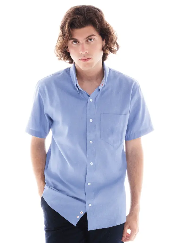 6001C PLAYERYTEES Camisa Oxford Manga Corta para Caballero