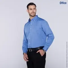 C0607 Camisa de Gabardina Manga Larga para Caballero