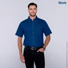 C0600 Camisa De Mezclilla Manga Corta para Caballero