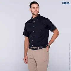 C0606 Camisa de Gabardina Manga Corta para Caballero